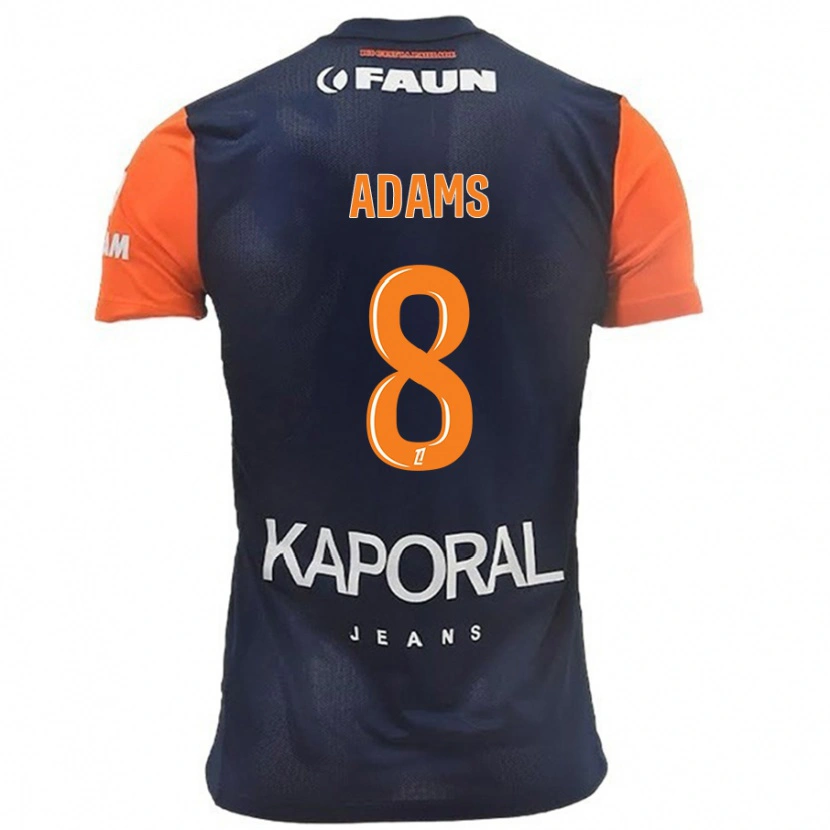 Danxen Hombre Camiseta Akor Adams #8 Azul Marino Naranja 1ª Equipación 2024/25 La Camisa México