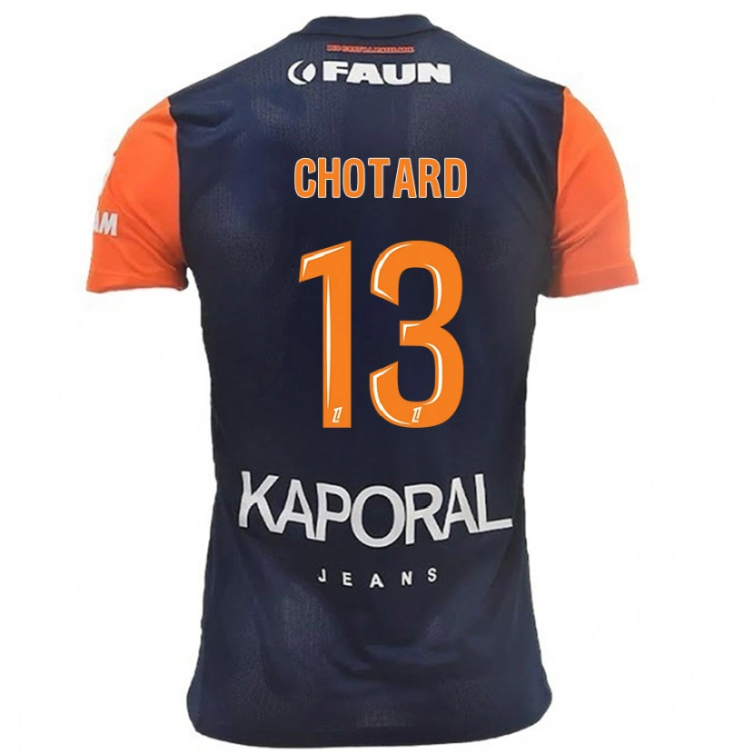 Danxen Hombre Camiseta Joris Chotard #13 Azul Marino Naranja 1ª Equipación 2024/25 La Camisa México