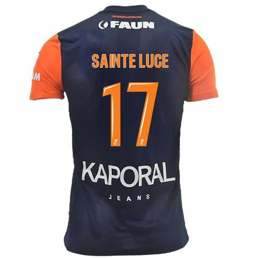 Danxen Hombre Camiseta Théo Sainte-Luce #17 Azul Marino Naranja 1ª Equipación 2024/25 La Camisa México