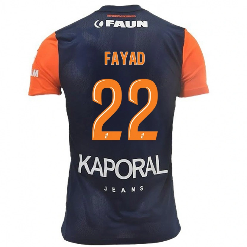 Danxen Hombre Camiseta Khalil Fayad #22 Azul Marino Naranja 1ª Equipación 2024/25 La Camisa México