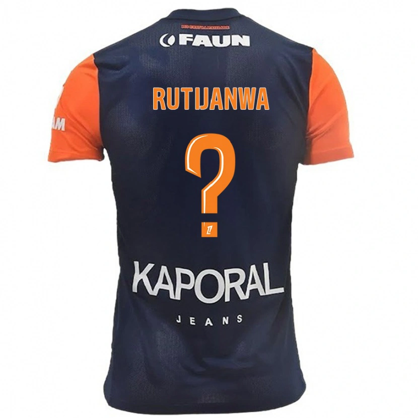 Danxen Hombre Camiseta Tyron Rutijanwa #0 Azul Marino Naranja 1ª Equipación 2024/25 La Camisa México