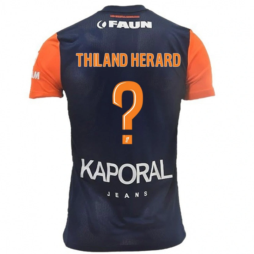 Danxen Hombre Camiseta Robin Thiland Herard #0 Azul Marino Naranja 1ª Equipación 2024/25 La Camisa México
