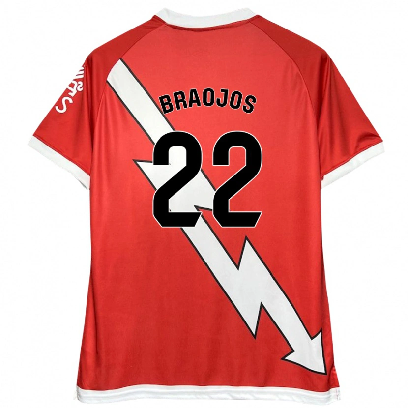 Danxen Hombre Camiseta Mónica Braojos Pérez #22 Blanco Rojo 1ª Equipación 2024/25 La Camisa México