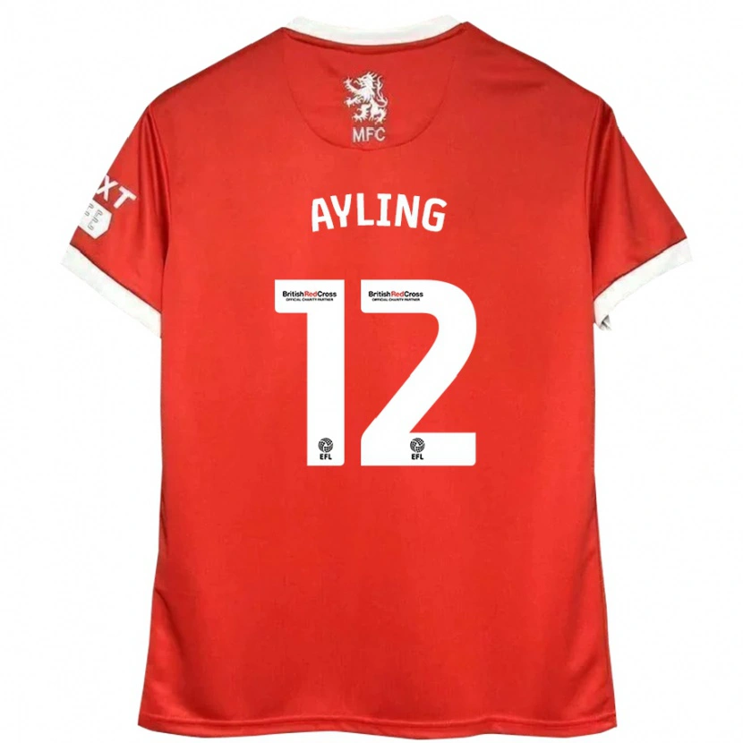 Danxen Hombre Camiseta Luke Ayling #12 Rojo Blanco 1ª Equipación 2024/25 La Camisa México