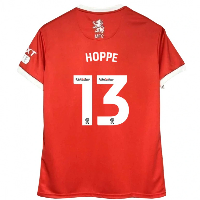 Danxen Hombre Camiseta Matthew Hoppe #13 Rojo Blanco 1ª Equipación 2024/25 La Camisa México