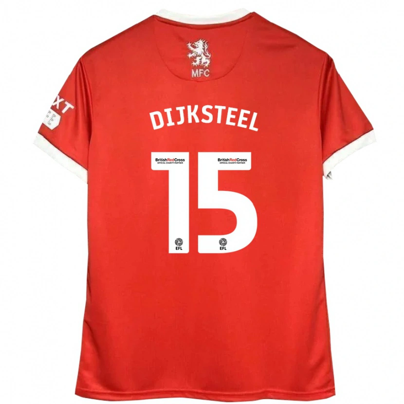 Danxen Hombre Camiseta Anfernee Dijksteel #15 Rojo Blanco 1ª Equipación 2024/25 La Camisa México