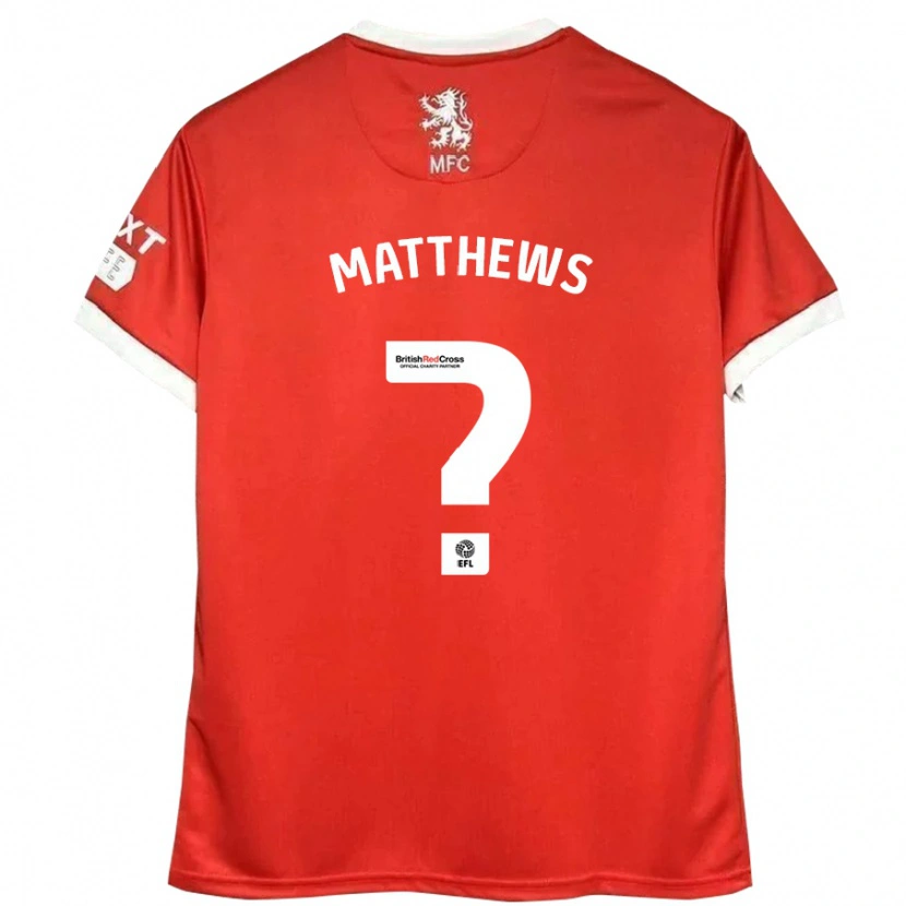 Danxen Hombre Camiseta Ajay Matthews #0 Rojo Blanco 1ª Equipación 2024/25 La Camisa México