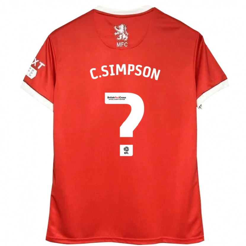 Danxen Hombre Camiseta Cameron Simpson #0 Rojo Blanco 1ª Equipación 2024/25 La Camisa México