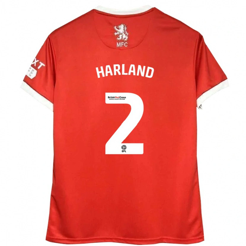 Danxen Hombre Camiseta Jane Harland #2 Rojo Blanco 1ª Equipación 2024/25 La Camisa México