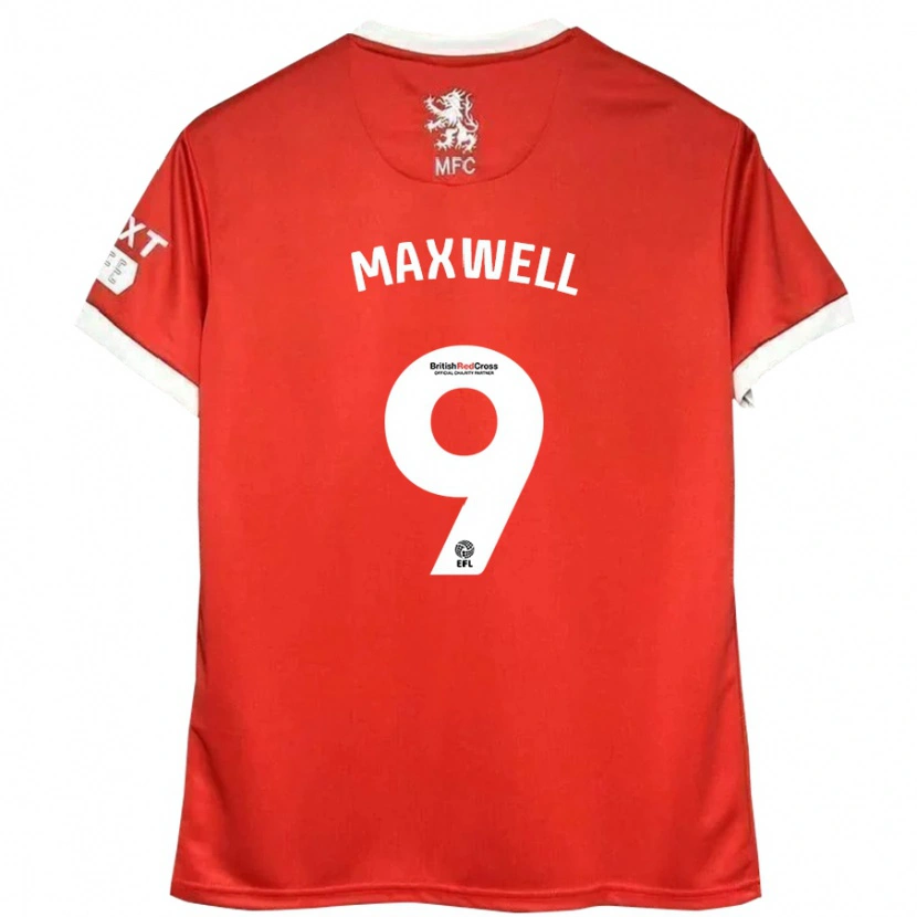 Danxen Hombre Camiseta Armani Maxwell #9 Rojo Blanco 1ª Equipación 2024/25 La Camisa México