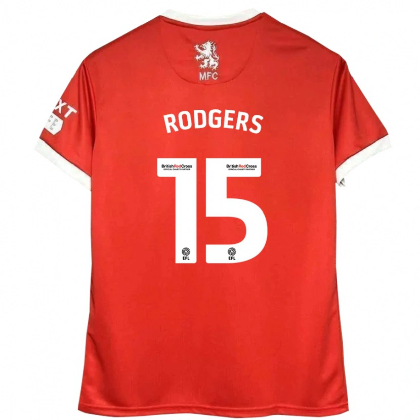 Danxen Hombre Camiseta Amber Rodgers #15 Rojo Blanco 1ª Equipación 2024/25 La Camisa México