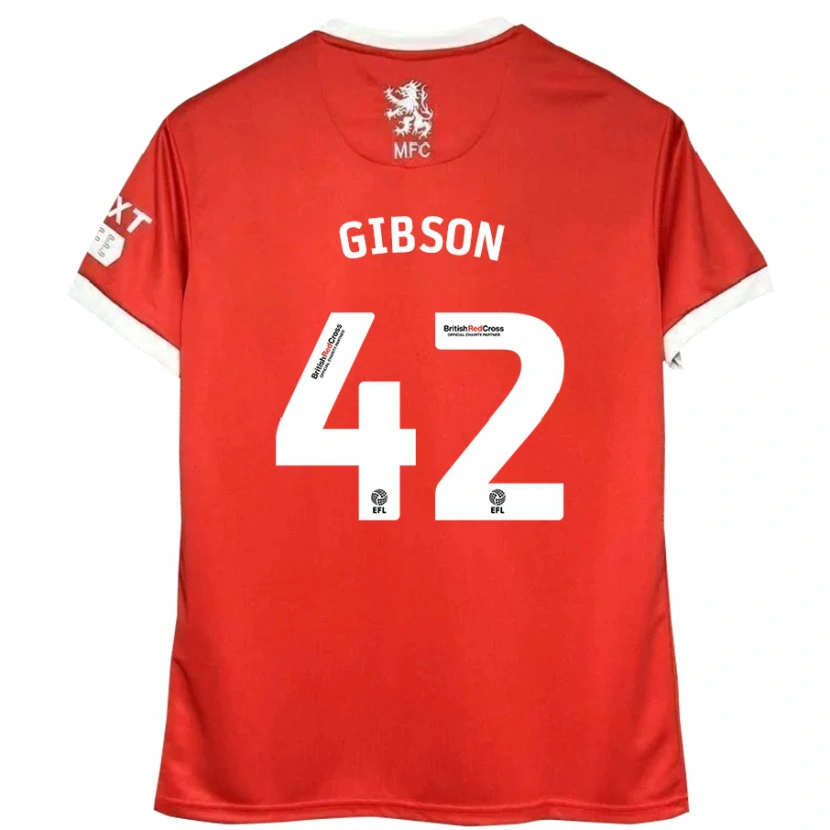 Danxen Hombre Camiseta Joseph Gibson #42 Rojo Blanco 1ª Equipación 2024/25 La Camisa México