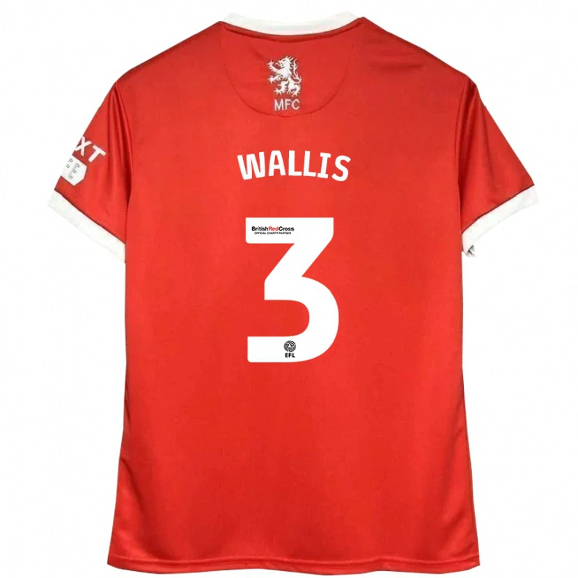 Danxen Hombre Camiseta Emma Wallis #3 Rojo Blanco 1ª Equipación 2024/25 La Camisa México
