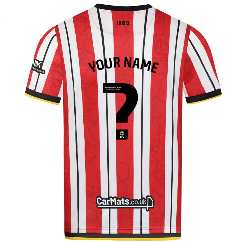 Danxen Hombre Camiseta Su Nombre #0 Rojo Blanco Rayas 1ª Equipación 2024/25 La Camisa México