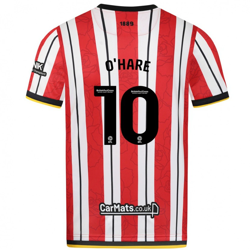 Danxen Hombre Camiseta Callum O'hare #10 Rojo Blanco Rayas 1ª Equipación 2024/25 La Camisa México