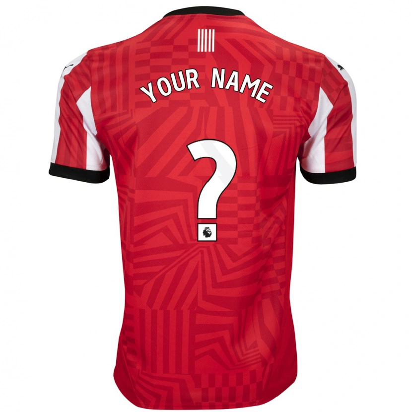 Danxen Hombre Camiseta Su Nombre #0 Rojo Blanco 1ª Equipación 2024/25 La Camisa México