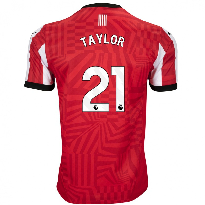 Danxen Hombre Camiseta Charlie Taylor #21 Rojo Blanco 1ª Equipación 2024/25 La Camisa México