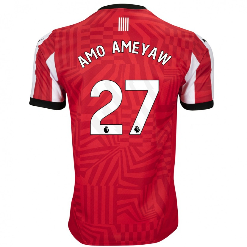 Danxen Hombre Camiseta Samuel Amo-Ameyaw #27 Rojo Blanco 1ª Equipación 2024/25 La Camisa México