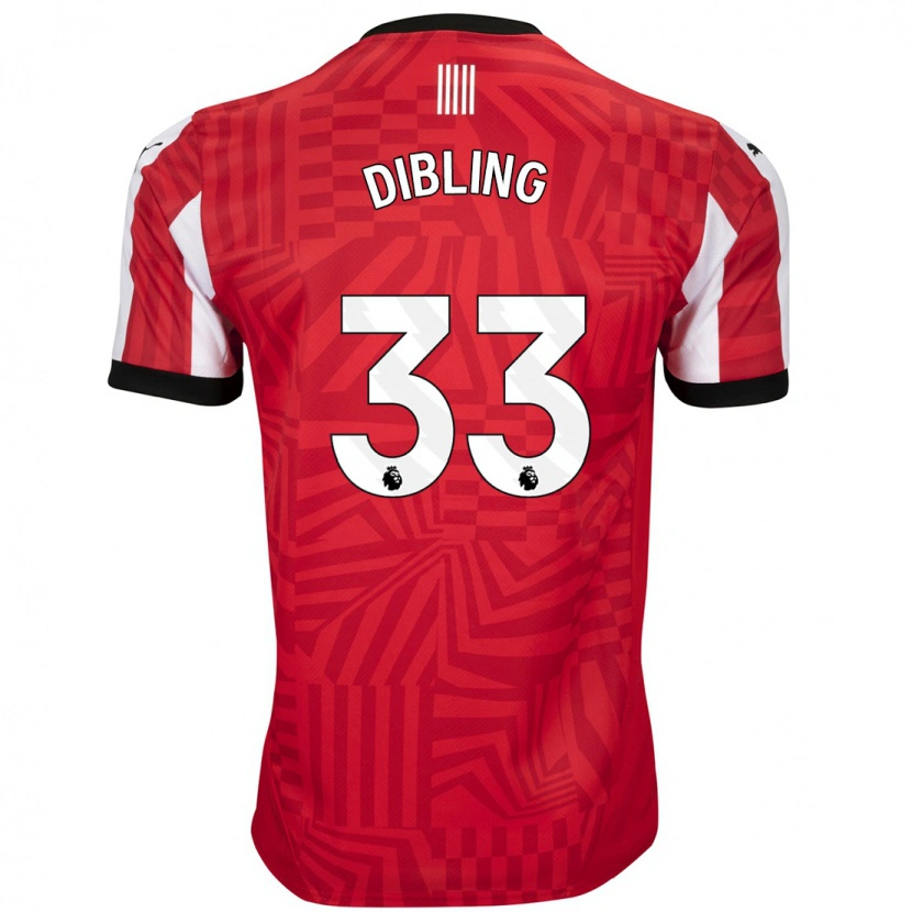 Danxen Hombre Camiseta Tyler Dibling #33 Rojo Blanco 1ª Equipación 2024/25 La Camisa México