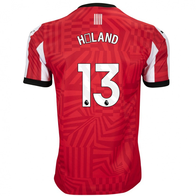 Danxen Hombre Camiseta Benedicte Håland #13 Rojo Blanco 1ª Equipación 2024/25 La Camisa México