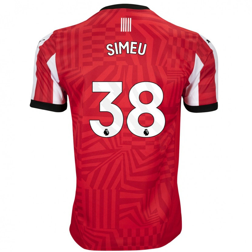 Danxen Hombre Camiseta Dynel Simeu #38 Rojo Blanco 1ª Equipación 2024/25 La Camisa México