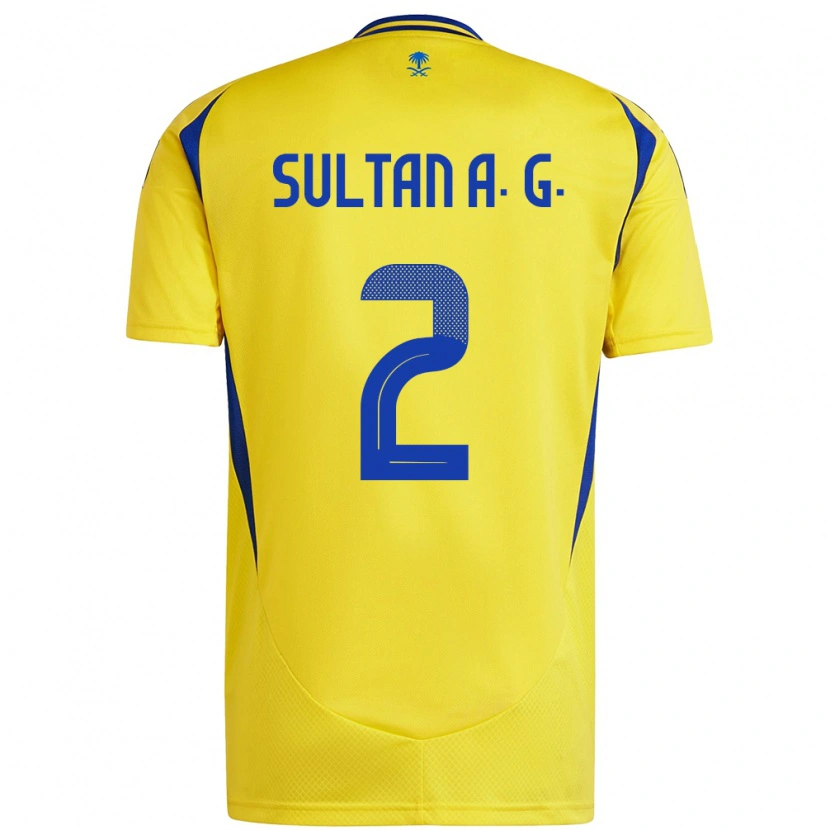 Danxen Hombre Camiseta Sultan Al-Ghannam #2 Amarillo Azul 1ª Equipación 2024/25 La Camisa México