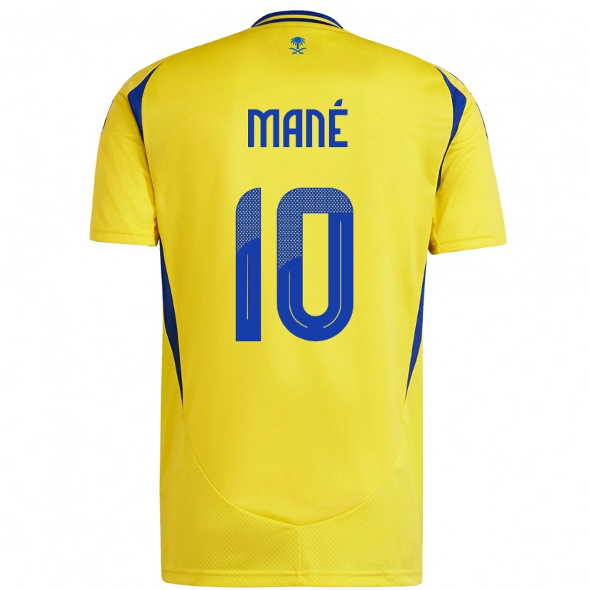 Danxen Hombre Camiseta Sadio Mané #10 Amarillo Azul 1ª Equipación 2024/25 La Camisa México
