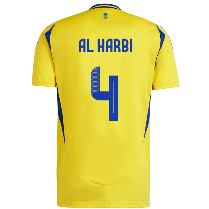 Danxen Hombre Camiseta Fay Al-Harbi #4 Amarillo Azul 1ª Equipación 2024/25 La Camisa México