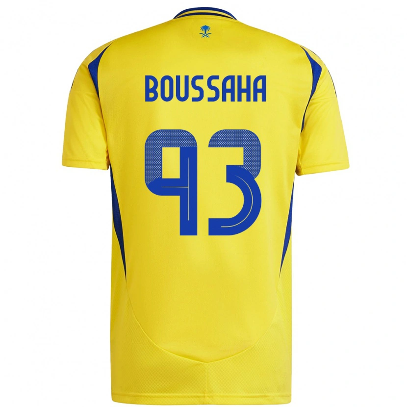 Danxen Hombre Camiseta Lina Boussaha #93 Amarillo Azul 1ª Equipación 2024/25 La Camisa México