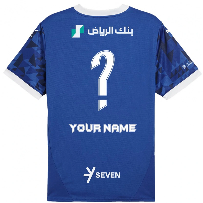 Danxen Hombre Camiseta Su Nombre #0 Azul Oscuro Blanco 1ª Equipación 2024/25 La Camisa México