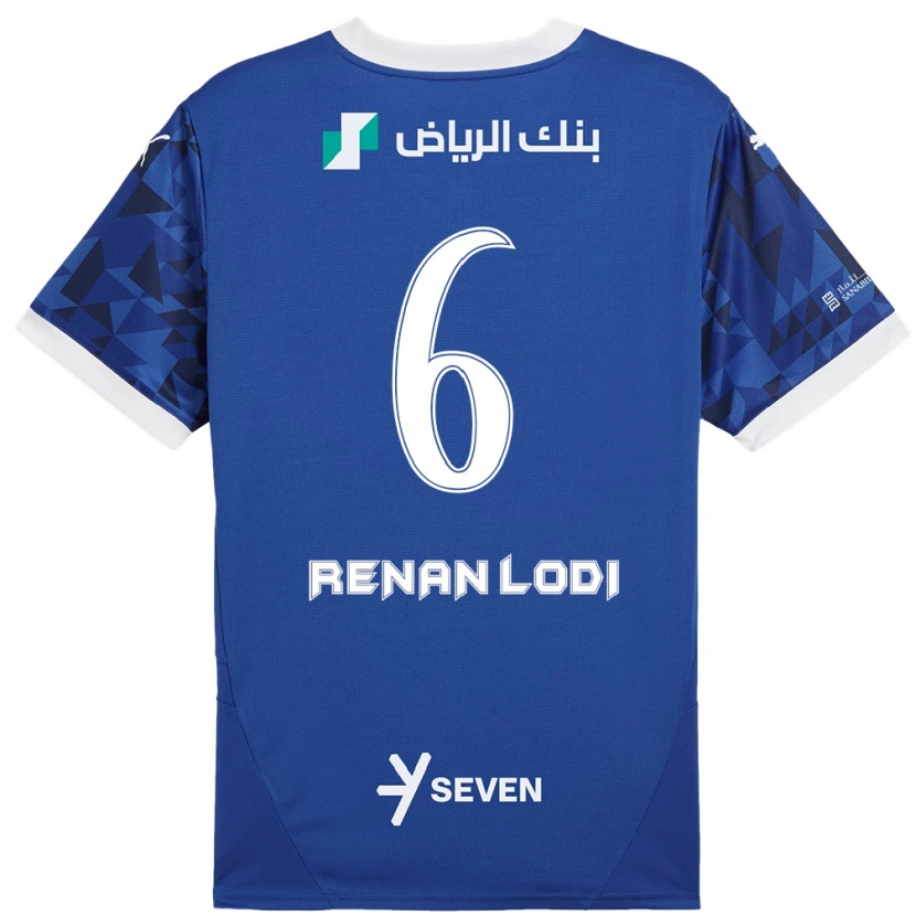 Danxen Hombre Camiseta Renan Lodi #6 Azul Oscuro Blanco 1ª Equipación 2024/25 La Camisa México