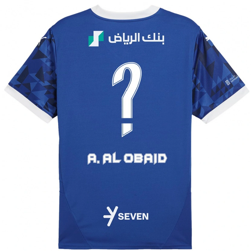 Danxen Hombre Camiseta Abdulrahman Al-Obaid #0 Azul Oscuro Blanco 1ª Equipación 2024/25 La Camisa México