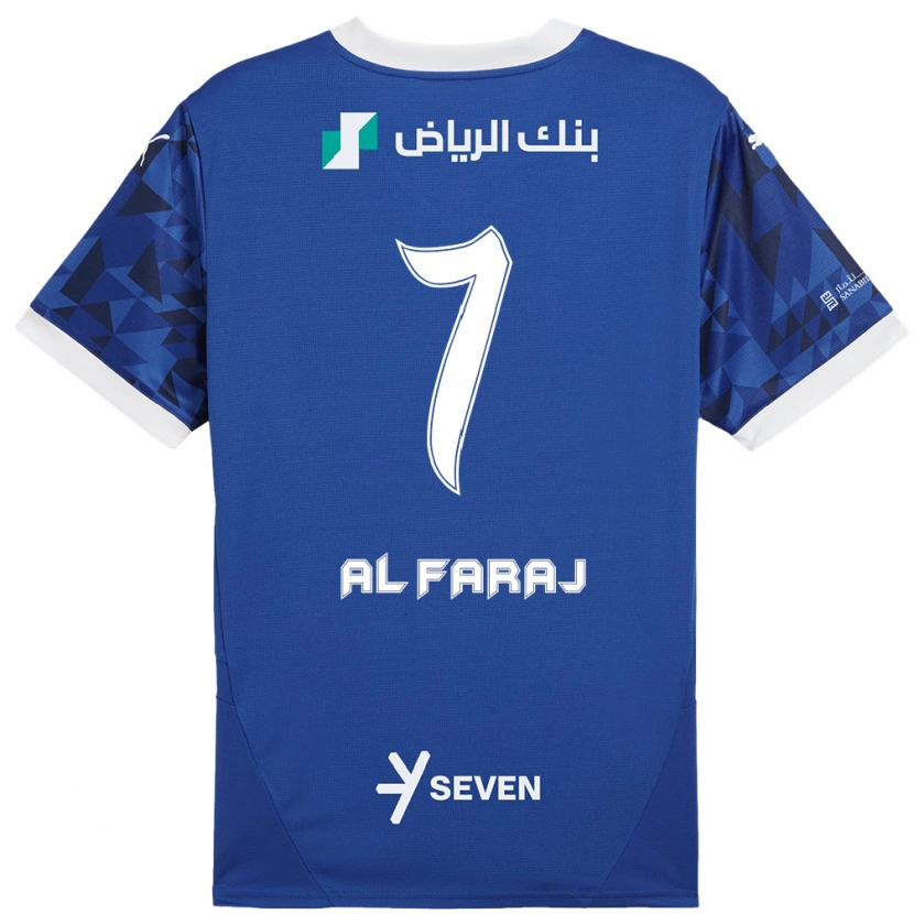 Danxen Hombre Camiseta Salman Al-Faraj #7 Azul Oscuro Blanco 1ª Equipación 2024/25 La Camisa México