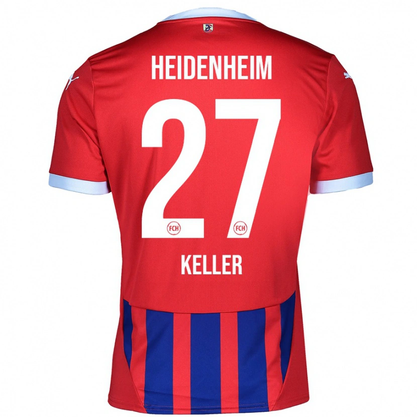 Danxen Hombre Camiseta Thomas Keller #27 Rojo Azul 1ª Equipación 2024/25 La Camisa México