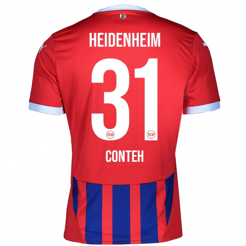 Danxen Hombre Camiseta Sirlord Conteh #31 Rojo Azul 1ª Equipación 2024/25 La Camisa México