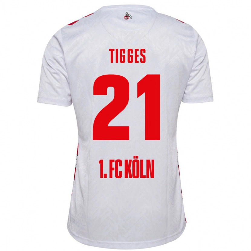 Danxen Hombre Camiseta Steffen Tigges #21 Blanco Rojo 1ª Equipación 2024/25 La Camisa México