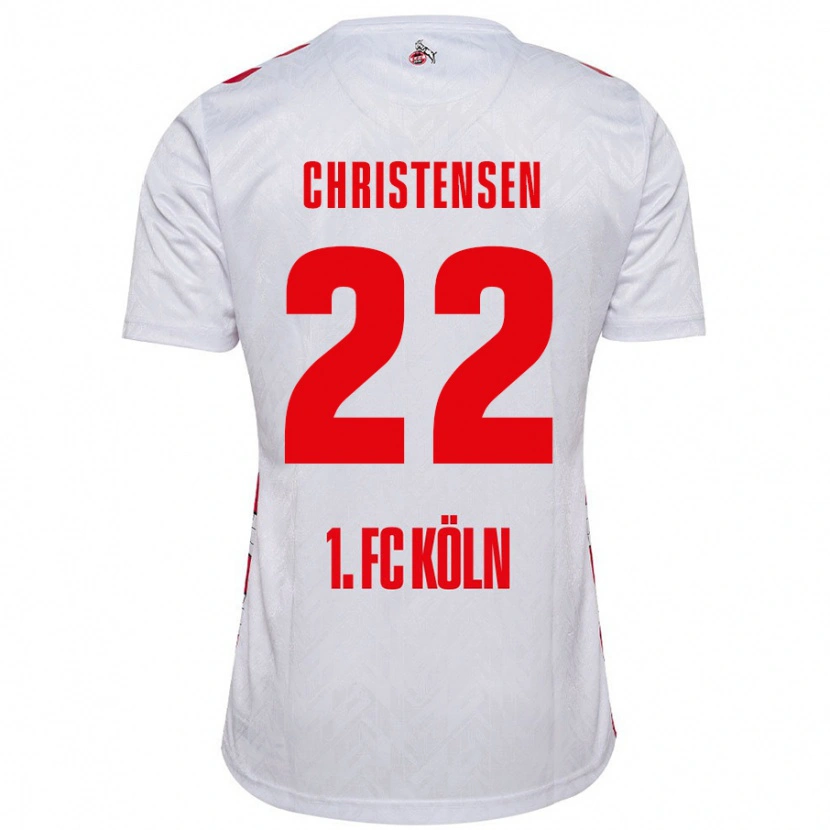 Danxen Hombre Camiseta Jacob Christensen #22 Blanco Rojo 1ª Equipación 2024/25 La Camisa México