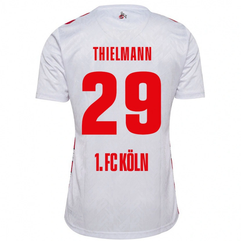 Danxen Hombre Camiseta Jan Thielmann #29 Blanco Rojo 1ª Equipación 2024/25 La Camisa México