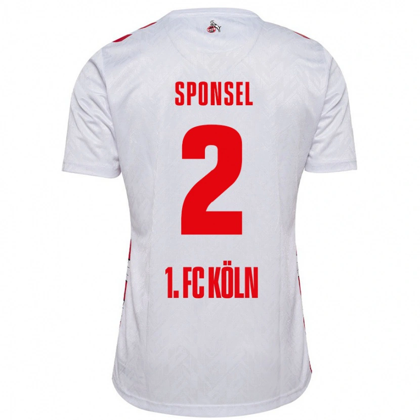 Danxen Hombre Camiseta Meiko Sponsel #2 Blanco Rojo 1ª Equipación 2024/25 La Camisa México