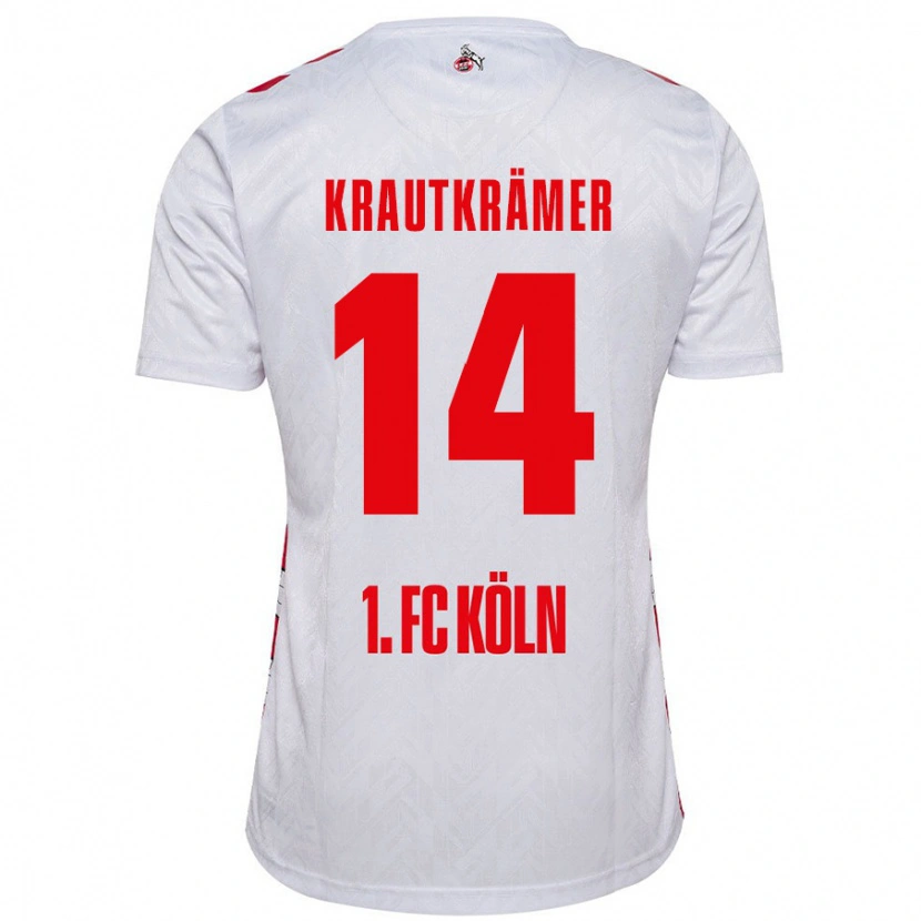 Danxen Hombre Camiseta Jakob Krautkrämer #14 Blanco Rojo 1ª Equipación 2024/25 La Camisa México
