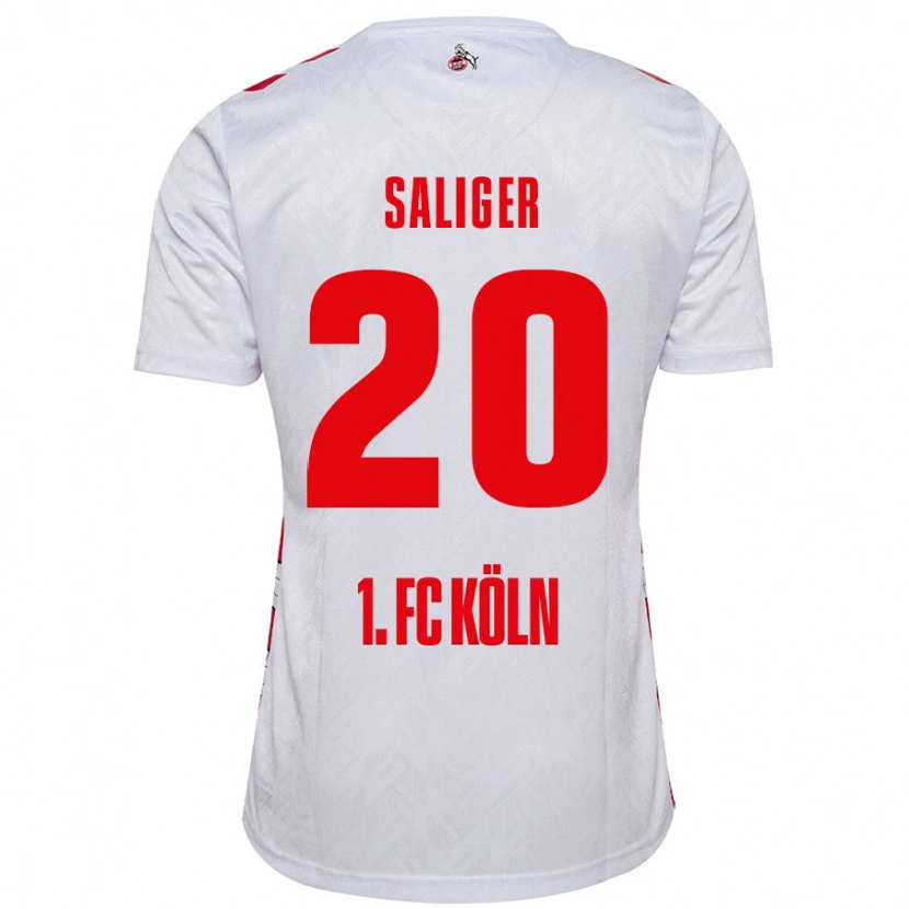 Danxen Hombre Camiseta Jonas Saliger #20 Blanco Rojo 1ª Equipación 2024/25 La Camisa México