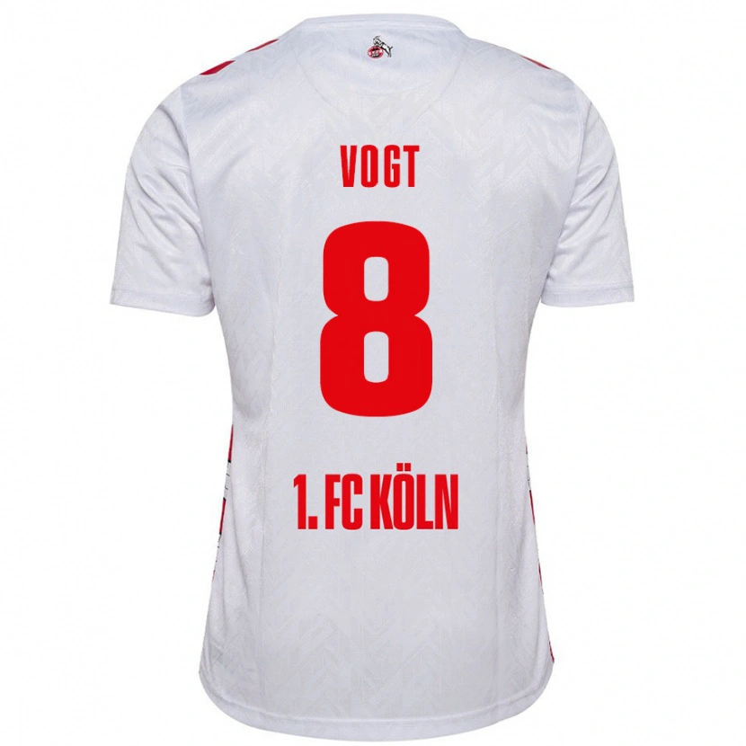 Danxen Hombre Camiseta Laura Vogt #8 Blanco Rojo 1ª Equipación 2024/25 La Camisa México