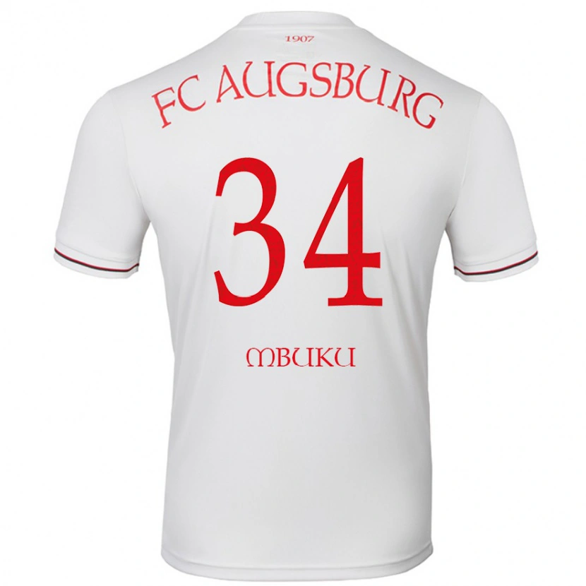 Danxen Hombre Camiseta Nathanaël Mbuku #34 Blanco 1ª Equipación 2024/25 La Camisa México