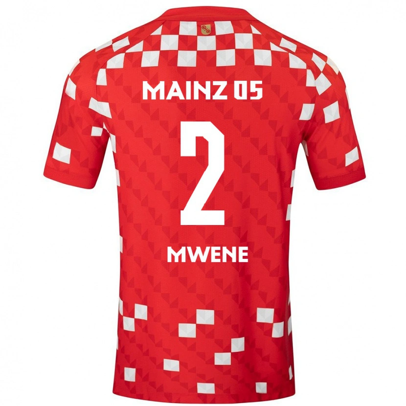 Danxen Hombre Camiseta Phillipp Mwene #2 Blanco Rojo 1ª Equipación 2024/25 La Camisa México