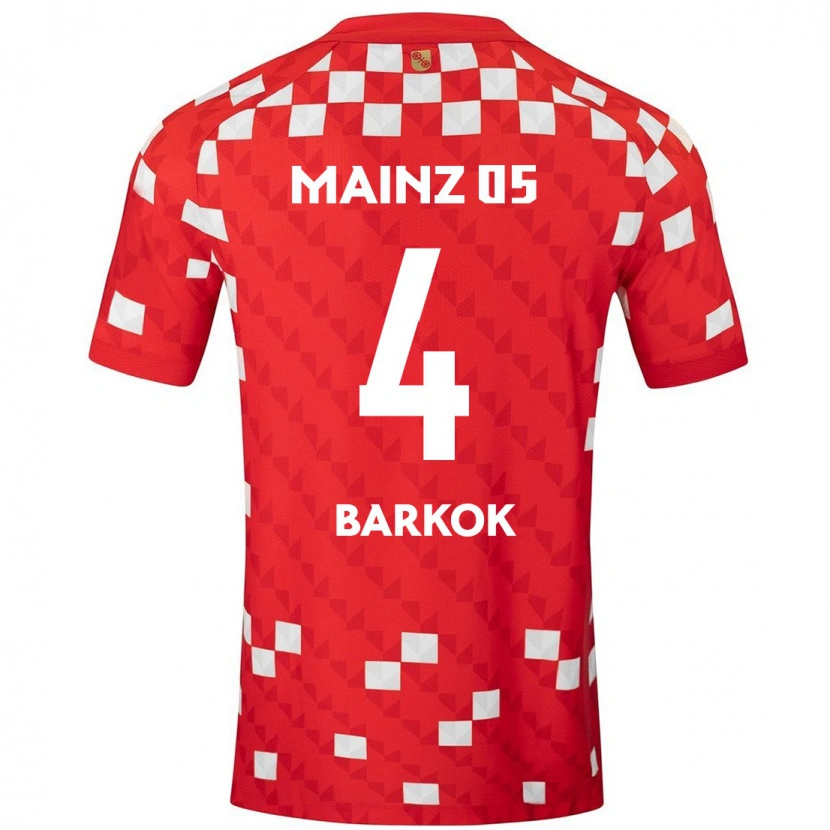 Danxen Hombre Camiseta Aymen Barkok #4 Blanco Rojo 1ª Equipación 2024/25 La Camisa México