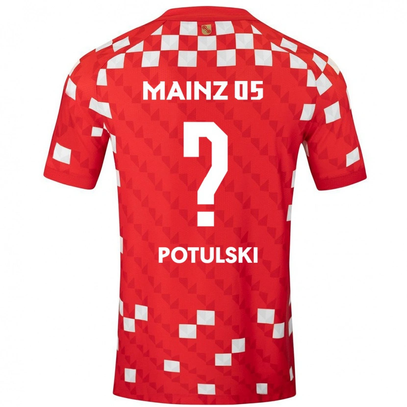 Danxen Hombre Camiseta Kacper Potulski #0 Blanco Rojo 1ª Equipación 2024/25 La Camisa México