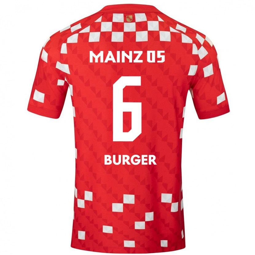 Danxen Hombre Camiseta Korbinian Burger #6 Blanco Rojo 1ª Equipación 2024/25 La Camisa México