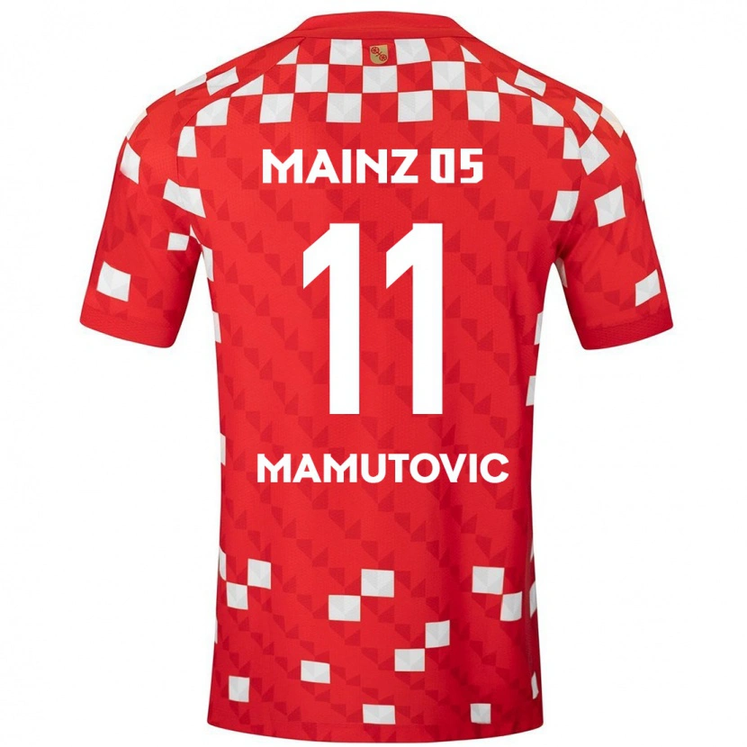 Danxen Hombre Camiseta David Mamutovic #11 Blanco Rojo 1ª Equipación 2024/25 La Camisa México