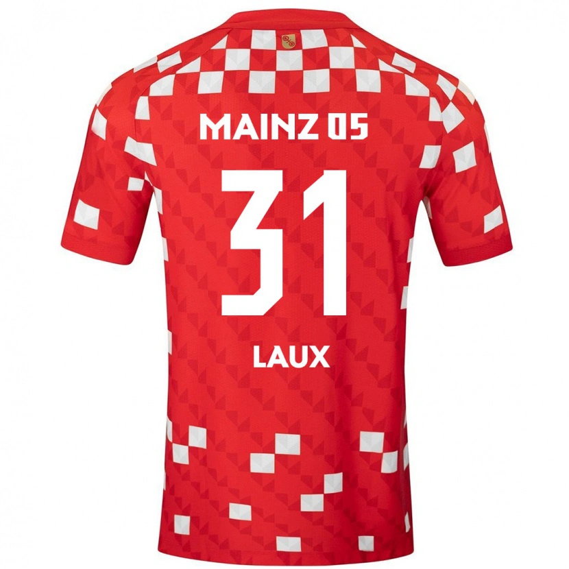 Danxen Hombre Camiseta Lucas Laux #31 Blanco Rojo 1ª Equipación 2024/25 La Camisa México