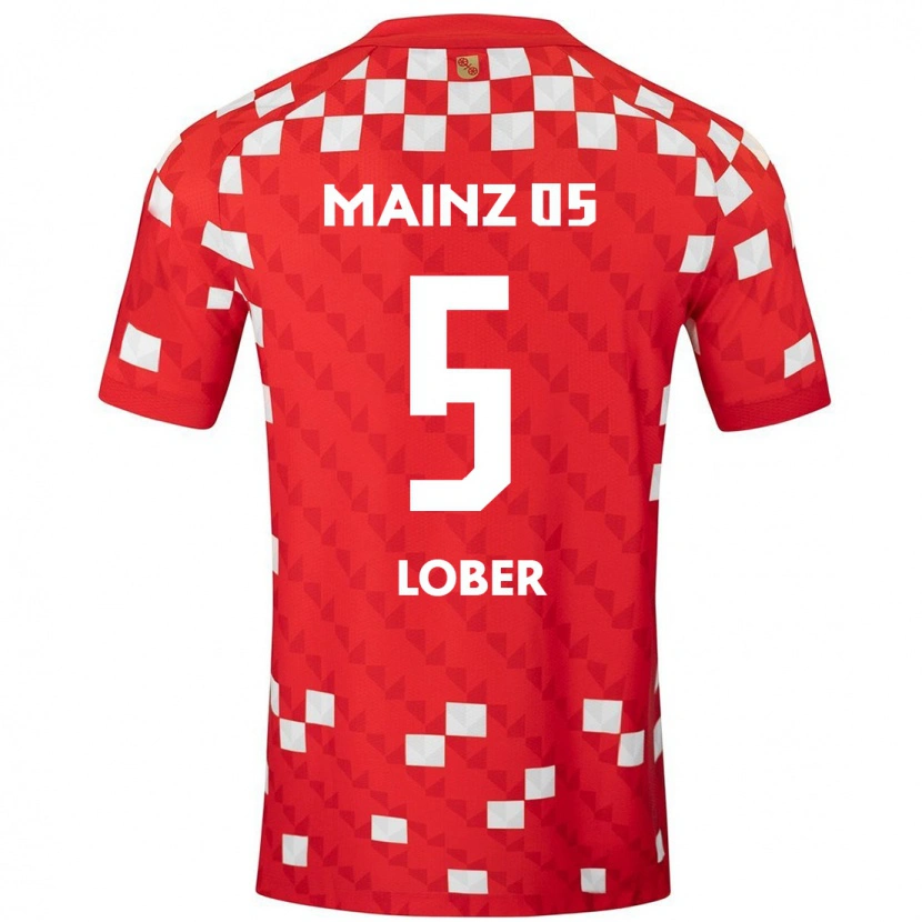 Danxen Hombre Camiseta Jana Löber #5 Blanco Rojo 1ª Equipación 2024/25 La Camisa México